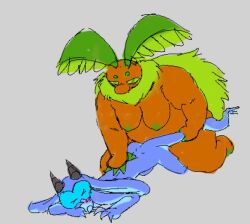 anthro arthropod ass_up belly big_belly big_breasts blush blush_lines breasts duo female female/female gynomorph insect intersex lepidopteran lizard moth overweight penetration pinned pinned_to_ground reptile scalie tail tail_pull tar_awas_(youtubepoopbirthday) vaginal vaginal_penetration youtubepoopbirthday