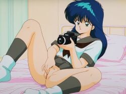 madoka_ayukawa kimagure_orange_road masturbation pussy camera ai_generated
