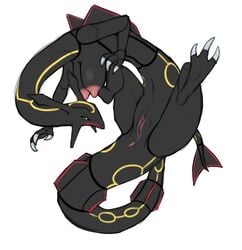 2015 alternate_color anthro anus areolae ass black_scales black_sclera black_skin breasts claws clitoris crobat_(artist) erect_nipples female horn legendary_pokemon long_body navel nintendo nipples nude pokémon_(species) pokemon pokemorph pussy rayquaza red_scales red_skin scales shiny_pokemon shiny_rayquaza simple_background solo toe_claws white_background yellow_eyes yellow_scales yellow_skin