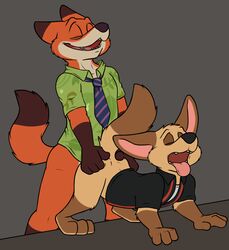2boys anal anal_sex anthro bottomless canine closed_eyes clothed clothing disney duo fennec finnick fox gay half-dressed male male_only mammal nick_wilde penetration rotten_robbie yaoi zootopia