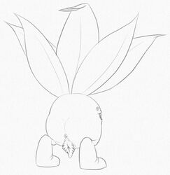 anus female feral monochrome nintendo oddish open_mouth pencil_(artwork) plant pokémon_(species) pokemon pussy simple_background smile solo traditional_media_(artwork) video_games white_background yaroul