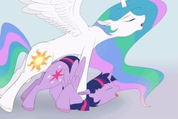 2015 alicorn animal_genitalia animated balls bri-sta closed_eyes cutie_mark dickgirl duo equine female friendship_is_magic fur futa_on_female futanari hair horn horsecock intersex intersex/female long_hair mammal multicolored_hair my_little_pony open_mouth penetration penis princess_celestia_(mlp) purple_eyes purple_fur purple_hair stomach_bulge tongue tongue_out twilight_sparkle_(mlp) vaginal_penetration wings wodahseht