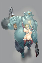 balls belly_riding big_breasts blonde_hair bound breasts chains clothing cock_sleeve cum cum_inside cyclops dangling_legs elbow_gloves elf erection excessive_cum fanny_packing female gloves hair helpless horn huge_breasts huge_cock humanoid larger_male leashed_to_genitals legwear living_condom male melee_weapon nipple_piercing nipples nude objectification oni penetration penis piercing pointy_ears pussy restrained reverse_upright_straddle size_difference smaller_female stand_and_carry_position stomach_bulge straight thigh_highs undercarriage vaginal_penetration weapon yakou_(4507770) yellow_eyes