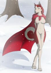 anthro anthrofied balto_(film) breasts canine cape clothing female husky jenna mammal nipples nomad_genesis nude paws pussy snow solo