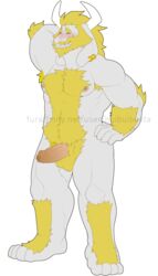 1boy 2d anthro anthro_male anthro_only asgore_dreemurr blush body_hair buibuiboota caprine closed_eyes furry furry_male furry_only goat humanoid humanoid_male humanoid_only male male_only mammal mammal_humanoid penis piercing solo uncut undertale undertale_(series) video_games