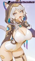 1girls 2025 ai_generated animal_ears artist_name big_breasts big_breasts big_chest blush braid breasts breasts breasts bust busty chest cipher_(honkai:_star_rail) cleavage electroworld female gradient gradient_background heart heart-shaped_pupils hi_res high_quality high_resolution highres honkai:_star_rail honkai_(series) hood large_breasts looking_at_viewer open_mouth patreon patreon_username solo stable_diffusion symbol-shaped_pupils tail tongue tongue_out watermark