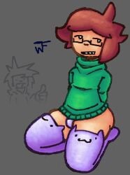 1boy 2d 2d_(artwork) :3 background_character big_ass clothing femboy gay male oc onyx original simple_background thick_ass thick_thighs thighhighs tights unknown_artist