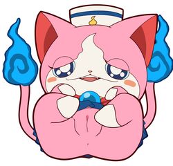 blush censored feline feline female fur mammal pink_fur pussy sa.baka sailor_fuku sailornyan solo yo-kai_watch