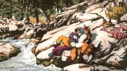 absurd_res anthro basket bedding blanket canid canine clitoral clitoral_rubbing clitoris container detailed_background domestic_cat duo felid feline felis female female/female forest fox fox_spirit fur hand_on_head hi_res hybrid licking looking_at_another looking_pleasured mammal multi_tail multiple_piercings nature nature_background nipple_fetish nipple_lick nipple_play nipples orange_body orange_fur picnic picnic_basket picnic_blanket piercing plant public public_sex pussy river rock rubbing_pussy sex sunbathing sydney_(sydney_onmars) sydney_onmars tail tongue tree