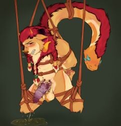 absurd_res bodily_fluids bondage bound chimera chimera_dragon genital_fluids genitals hands_tied hi_res horn humiliation living_tail male peeing peeing_on_floor penis reptile restraints rope rope_bondage rope_harness rvtt scalie shinzaro_redmane snake snake_tail solo_male tail unusual_anatomy unusual_genitalia unusual_penis unusual_tail urinating urinating_male urination urine watersports