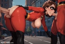 1girls 2boys ai_generated anal anal_sex ass_grab bent_over big_ass blowjob bob_cut breasts brown_eyes brown_hair bubble_ass bubble_butt curvaceous curvy curvy_figure dash_parr elastigirl facefuck fellatio female gangbang hanging_breasts head_grab helen_parr huge_ass irrumatio kexonik kneehighs male medium_hair mother_and_son narrow_waist pixar public public_sex side_view skindentation spitroast surprised surprised_expression the_incredibles the_incredibles_2 thigh_boots venus_body voluptuous wide_hips