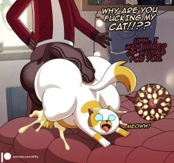 adventure_time anal anal_sex anus ass balls belly belly_inflation big_balls big_butt big_penis bodily_fluids bottomless brown_body brown_skin cake_the_cat cartoon_network clothed clothing cum cum_in_vagina cum_inside cum_overflow dipstick_tail doggy_style domestic_cat duo english_text excessive_cum excessive_genital_fluids exclamation_point felid feline felis female female_penetrated feral feral_penetrated from_behind_position genital_fluids genitals hi_res huge_balls huge_butt huge_cock huge_thighs human human_on_feral human_penetrating human_penetrating_feral impregnation inflation interspecies interspecies_impregnation kiffy_(artist) leaking_cum male male/female male_penetrating male_penetrating_female mammal markings marshall_lee multicolored_body open_mouth ovum ovum_with_heart penetration penis profanity pussy question_mark sex shirt sperm_cell tail tail_markings text thick_thighs tongue tongue_out topwear two_tone_body zoophilia