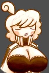 2d 2d_(artwork) big_breasts boobs_bigger_than_head bra breasts clothing cloud original original_character serena unknown_artist white_hair