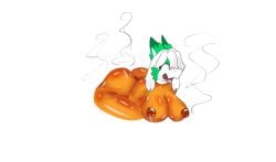 ahe_gao anal_orgasm anthro bodily_fluids cooked cooked_food cooking cooking_with_furs cooking_with_scalies dragon ejaculation female gore hands-free hi_res jackie_(ladyjakie) lactating looking_pleasured mythological_creature mythological_scalie mythology orgasm roast roasting scalie smoke solo
