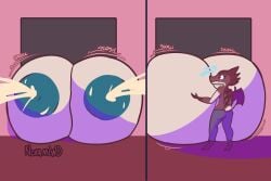 big_breasts bodily_fluids breasts dragon excessive_lactation female hi_res huge_breasts hyper hyper_breasts implied_breast_expansion lactating mythological_creature mythological_scalie mythology nokamiwd pants_only projectile_lactation scalie short_stack wings