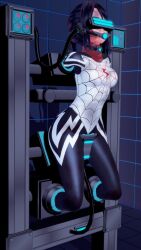 3d bobasooba bodysuit cindy_moon female heroine koikatsu machine machine_bondage marvel marvel_comics rape silk_(marvel) spandex spider-man_(series) superhero_costume superheroine tagme torn_bodysuit