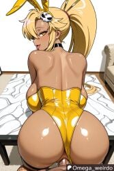 1girl1boy ai_generated big_ass big_breasts blonde_female blonde_hair blush bunny_ears bunnysuit choker dark-skinned_female desk doggy_style doggy_style doggy_style female hair hair_over_one_eye huge_breasts living_room long_hair looking_at_viewer looking_back omega_weirdo open_mouth patreon playboy_bunny playboy_bunny_leotard ponytail pov pov_sex pussy_juice ringed_eyes sex sticking_out_tongue submissive_female table taken_from_behind tengen_toppa_gurren_lagann vaginal_penetration vaginal_sex yellow_eyes yellow_hair yoko_littner