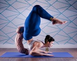 3d big_penis black_hair chun-li futanari giant_penis intersex manufatura muscular penis self_upload street_fighter_6 stretching tagme thick_ass thick_thighs veiny_penis yoga_pants