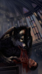 anthro blood canine death gore human latex_(artist) male_only mammal were werewolf wolf