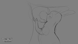 ambiguous_fluids ambiguous_gender animal_genitalia animated anthro bodily_fluids doeboi drooling duo eye_contact fellatio feral genital_fluids genitals hand_on_penis hi_res larger_male lizard_(rain_world) looking_at_another male monk_(rain_world) oral penetration penile penis rain_world saliva sex sheath size_difference slugcat smaller_penetrated spurting videocult