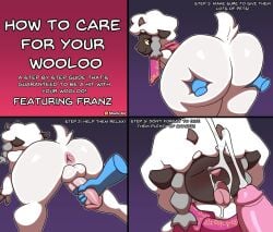 2_horns anthro anus ass balls big_butt black_body black_fur bodily_fluids bovid bukkake butt_grab caprine cum cum_on_face cumshot disembodied_hand disembodied_penis duo ejaculation english_text erection femboy fur generation_8_pokemon genital_fluids genitals grope hand_on_butt handjob horn how-to huge_butt humanoid_genitalia humanoid_penis male male/male male_focus mammal mostly_nude nintendo penile penis pokemon pokemon_(species) scarf scarf_only sex shark64bitz sheep solo_focus text thick_thighs white_body white_fur wool_(fur) wool_hair wooloo