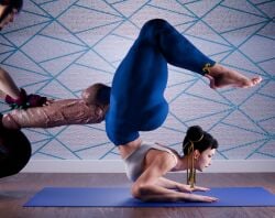 3d big_penis black_hair chun-li futanari giant_penis intersex manufatura muscular penis self_upload street_fighter_6 stretching tagme thick_ass thick_thighs veiny_penis yoga_pants