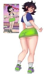 back_view big_ass big_breasts big_butt big_thighs big_titties black_hair breasts cartoon_network character_request clothing curvaceous curvaceous_female curvaceous_figure curvy curvy_figure curvy_hips female female_focus female_only short_hair yawuarts