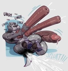 abs anthro armpit_hair balls big_nipples big_penis bodily_fluids body_hair brute butt_hair canid canine canis chest_hair ejaculation female genital_fluids genitals growth hair hairy hairy_balls hi_res huge_cock huge_nipples hyper hyper_genitalia hyper_nipples hyper_penis jaw jaw_horn lactating lips lotolotl male mammal manly masculinity milk muscular muscular_anthro muscular_male nintendo nipple_fetish nipple_play nipples orgasm pecs penis precum pubes pussy squirting_precum star_fox testosterone tusks vaginal_fluids vaginal_squirting wolf wolf_o'donnell