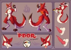 absurd_res animal_genitalia animal_penis anthro balls canid canine canis chemicalkirin fluffy fluffy_tail genitals hi_res kangaroo kangwolf knot long_ears macropod male mammal marsupial model_sheet muscular pawpads paws pdoro penis pointy_ears prick_ears snout solo tail tattoo tongue tongue_out wolf