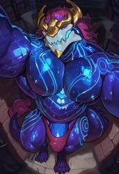 2_horns absurd_res anthro aurelion_sol aurelion_sol_(lol) bara big_bulge big_muscles big_pecs big_penis blue_body blue_eyes blue_mouth bulge clothed clothing dragon genitals hair hi_res high-angle_view horn huge_muscles huge_pecs league_of_legends looking_at_viewer male manly mostly_nude mostly_nude_male musclegut muscles muscular muscular_anthro muscular_male mythological_creature mythological_scalie mythology nipples non-mammal_nipples pecs penis purple_hair riot_games scalie snyder_ar solo speedo speedo_only swimwear tail tail_tuft tencent tenting thick_penis topless tuft yaoi