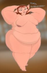 2025 absurd_res anthro bedroom_eyes belly_overhang belly_rolls captain_amelia disney english_text fat_arms felid feline female hi_res lipstick makeup mammal morbidly_obese morbidly_obese_female narrowed_eyes nude obese obese_female overweight overweight_female puhba seductive solo text treasure_planet
