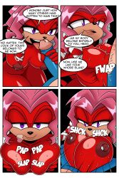 absurd_res anthro archie_comics areola big_breasts big_nipples breast_play breasts comic duo echidna eulipotyphlan fellatio female glistening glistening_body hair hedgehog hi_res huge_breasts lien-da male mammal mobian_monster monotreme nipple_piercing nipples nude oral penile penis piercing pink_hair purple_eyes sega sex sonic_(series) sonic_the_hedgehog sonic_the_hedgehog_(archie) sonic_the_hedgehog_(comics) sonic_the_hedgehog_(series) sound_effects squish titjob