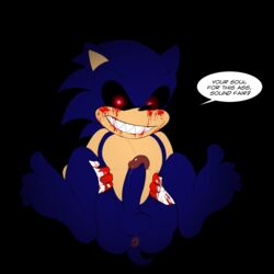 1boy animal anthro anthro_only anus ass balls barefoot big_penis blood blue_body blue_fur butt butthole classic_sonic classic_sonic.exe classic_sonic_(universe) creepypasta english_text feet feet_in_camera furry hedgehog inviting jerseydevil looking_at_viewer male male_only mammal penis presenting presenting_anus presenting_ass presenting_butt presenting_hindquarters presenting_penis presenting_to_viewer sega sharp_teeth smile smiling smiling_at_viewer solo solo_male sonic.exe sonic.exe_(character) sonic.exe_(creepypasta) sonic.exe_(series) sonic_(series) sonic_team sonic_the_hedgehog sonic_the_hedgehog_(series) spread_legs tail talking_to_viewer text