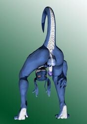 3d anus balls bangaa blackpanthress blue_body ear_piercing erection looking_at_viewer male male_only penis piercing presenting scalie slit_pupils solo tagme thrakos