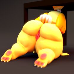 3d animal_crossing anus ass big_breasts endless endlessillusion fat_ass female isabelle_(animal_crossing) lowres nintendo pussy year_request