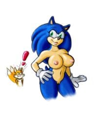 breasts clothing fur furry_tail gloves heart hedgehog mammal matthew_the_mouse multiple_tails nipples pussy rule_63 simple_background sketch sonic_(series) sonic_the_hedgehog tail tails