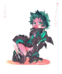 1boy 1femboy arched_back ass_up bare_thighs boku_no_hero_academia femboy femboy_only feminine_male girly izuku_midoriya male male_focus midoriya_izuku my_hero_academia on_knees solo_femboy solo_male tight_clothing yaoi