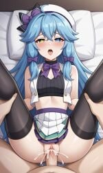 1boy 1boy1girl 1girls ai.mi ai_generated bed belly belly_button blue_eyes blue_hair blush breasts catgirl clothed clothing cum cum_in_pussy cum_inside cumshot ejaculation eye_contact female genitals grabbing grabbing_legs green_eyes heterochromia legs_apart legs_up light-skinned_female light_skin long_hair looking_at_another looking_at_viewer male medium_breasts missionary missionary_position naked naked_female nipples nopemope26 nude nude_female omega_strikers on_back on_bed penetration penis penis_in_pussy pov pov_crotch pov_eye_contact pussy pussy_juice small_breasts straight uncensored vagina vaginal_penetration vaginal_sex video_games yellow_eyes