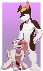 anthro balls cum cum_on_face duo gay humanoid_penis lagomorph male male/male male_only mammal mustelid otter penis rabbit yaoi zawmg