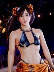 1girls bikini cleavage cute female female_only ling_xiaoyu oirandrive small_breasts tekken tekken_8 twintails