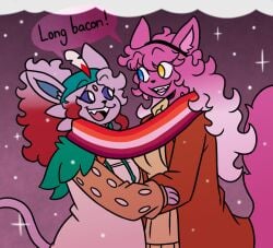 big_breasts breasts female furry lesbian_pride_colors nerdyreindeer tagme thick_thighs wide_hips yuri