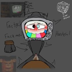 animatronic before_and_after blush blushing_pussy clenched_fists crossover cuntboy cuntboy/male cuntboy_focus cuntboy_penetrated dizzy dizzy_eyes english english_text five_nights_at_freddy's freddy_(fnaf) freddy_fazbear goodbudsog_(artist) heart-shaped_pupil ibispaintx intersex intersex_penetrated looking_up male_on_cuntboy male_penetrating meme mr._puzzles no_humans non-human pleasure_face pleasured_face pussy pussy_blush pussy_juice rolling_eyes sex simple_background smg4 text tied_hands tied_up tremble tremble_spikes trembling tv tv_head vaginal_penetration weird_crossover