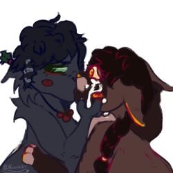 blush crying crying_with_eyes_open felid felis female/female feral feral_on_feral hollyleaf_(warriors) incest kissing leafpool_(warriors) mother_and_daughter tongue_kiss warriors_(book_series) warriors_(cats) woofwhy yuri