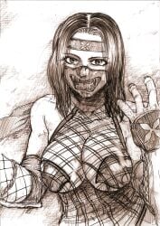 1girls benikage bloody_shadow female female_focus female_only female_wrestler human kunoichi mask masked masked_female ninja ninja_girl ninja_headband ninja_mask rumble_roses skimpy skimpy_outfit solo wrestler wrestling wrestling_outfit