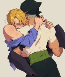 2boys against_the_wall against_wall anal anal_sex arms_around_neck arms_around_partner athletic_male bandana bara barazoku biting_partner biting_shoulder black_pants black_socks blonde_hair blonde_hair_male blush burying_face clothed clothed_male_clothed_male clothed_sex clothes_lift dominant dominant_male domination dress_pants dress_shirt gay gay_anal gay_domination gay_sex grabbing_partner green_hair green_hair_male legs_apart legs_held_open legs_spread legs_up male male/male male_focus male_only male_penetrated male_penetrating male_penetrating_male mating_bite muscle muscles muscular muscular_arms muscular_back muscular_male one_piece pants_down pants_pull pants_pulled_down pinned pinned_down pinned_to_wall pirate pirate_outfit pre-timeskip roronoa_zoro samurai sex_against_wall sex_on_wall shirt_pull shirt_pulled_down shoes_off submissive submissive_male swordsman toned toned_arms toned_body toned_legs toned_male vidrith vinsmoke_sanji waistband white_shirt yaoi