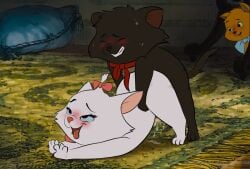 berlioz black_fur comatose duo feral marie_(aristocats) penis penis_in_ass sex the_aristocats white_fur