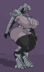 alien alien_girl arbiter_(halo) armor ass big_areola big_breasts big_thighs breasts female_sangheili halo_(series) huge_ass huge_breasts methados nipples rule_63 sangheili