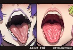 2girls ai_generated big_tongue close-up close_up demon_slayer detailed detailed_mouth female ferise focus focused high_quality high_resolution highres imminent_cumshot imminent_fellatio imminent_oral imminent_rape kanroji_mitsuri kimetsu_no_yaiba kochou_shinobu large_tongue mitsuri_kanroji mouth_shot multicolored_hair multiple_girls open_mouth pink_hair purple_hair saliva take_your_pick tongue tongue_out tongue_showing voluptuous voluptuous_female waiting waiting_for_cum waiting_for_sex waiting_her_turn wants_to_be_fucked yuri