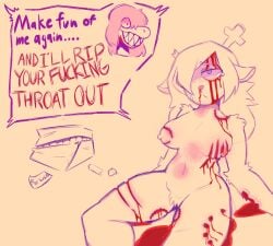 2girls anthro assault bite bite_mark bite_marks blood broken_heart bruise bruised bruised_stomach bruises brutal deer deer_girl deltarune dialogue forced gore guro heartbroken humanoid injury naked naked_female noelle_holiday nonconsensual nude nude_female rape sadism sadistic sadistic_girl scratch_marks susie_(deltarune) tagme text undertale violence