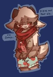 anthro average_sized_penis blush embarrassed femboy furry goat pulling_down_pants small_penis